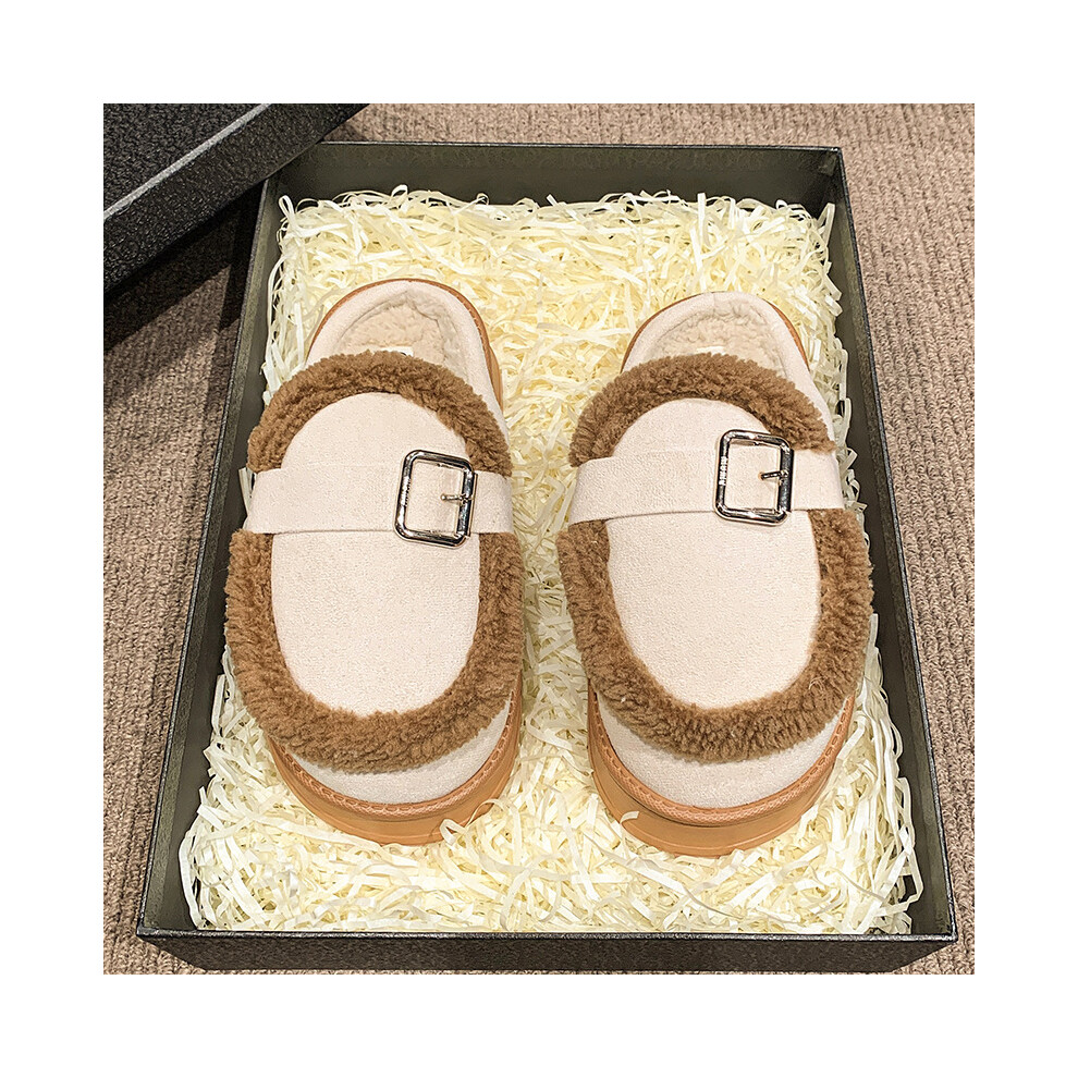 (White, 3637) Chic Versatile Womens Round Toe Slipon Slippers With Fashionable Soft Fabric-image-OPC-PFJVYNZ-NEW