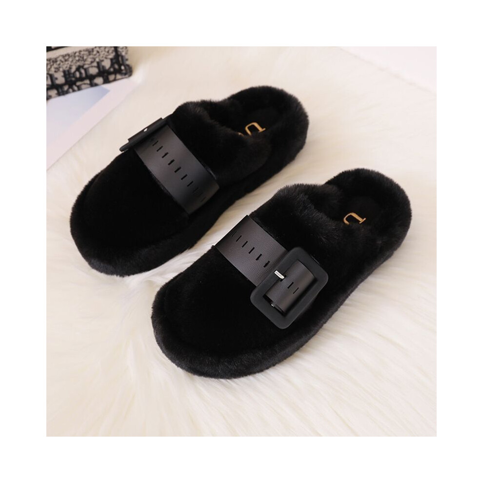 (Black, 37) Fashionable Womens Suede Closed Toe Half Slippers With Round Toe Design For Everyday Wear-image-OPC-PFJVZ6C-NEW