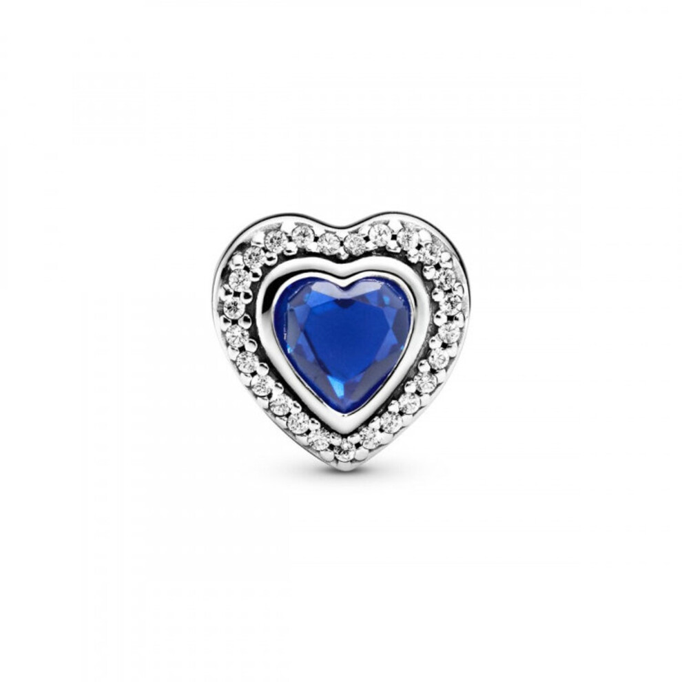 (Sparkling blue bead sterling silver charm fits pandora bracelet ) Sterling silver charm ft original pandora bracelet