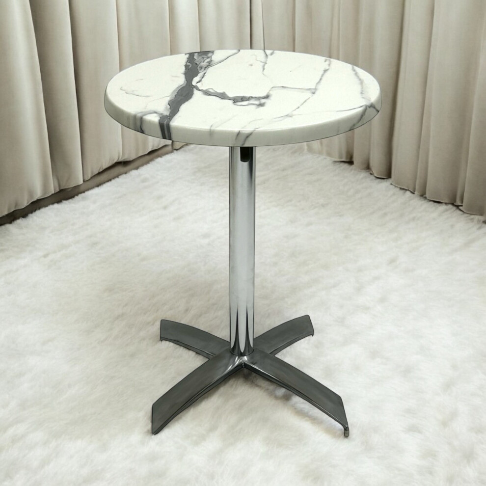 Stunning Fold Down Romeo Marble Top side table, bistro table