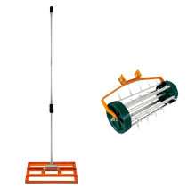Nivelador de 50 cm y Aireador Rodante de Césped  (Púas 3.8cm)  – Naranja
