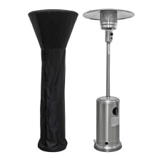 Dellonda Freestanding Outdoor Gas Patio Heater with Wheels & Cover 13kW - Stainless Steel
