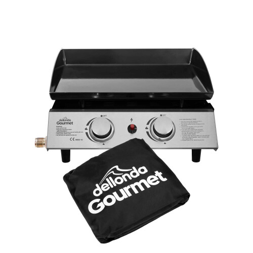 Dellonda 2 Burner Portable Gas Plancha & Cover