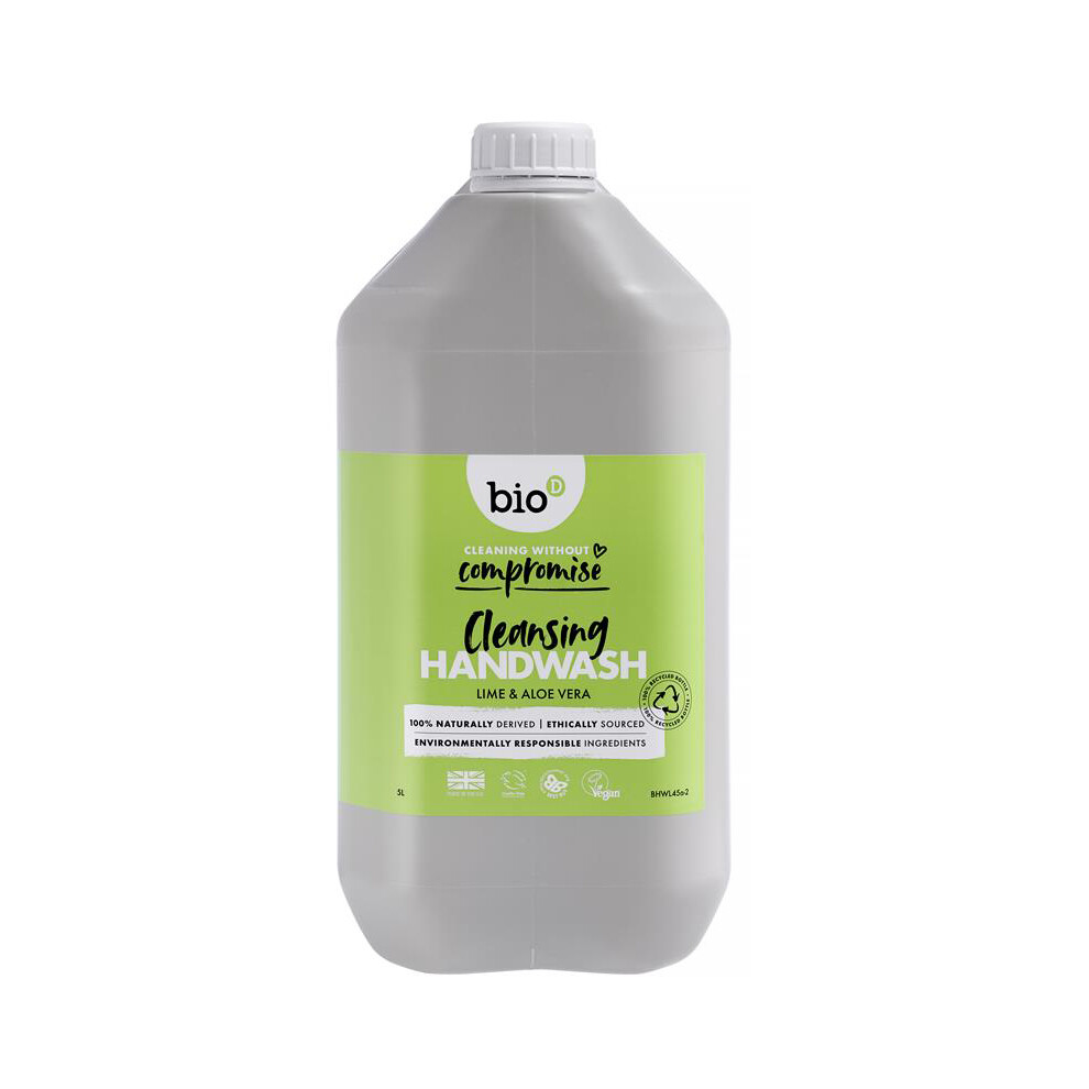 Bio-D Lime And Aloe Vera Cleansing Handwash 5 Litre Refill 100% Natural