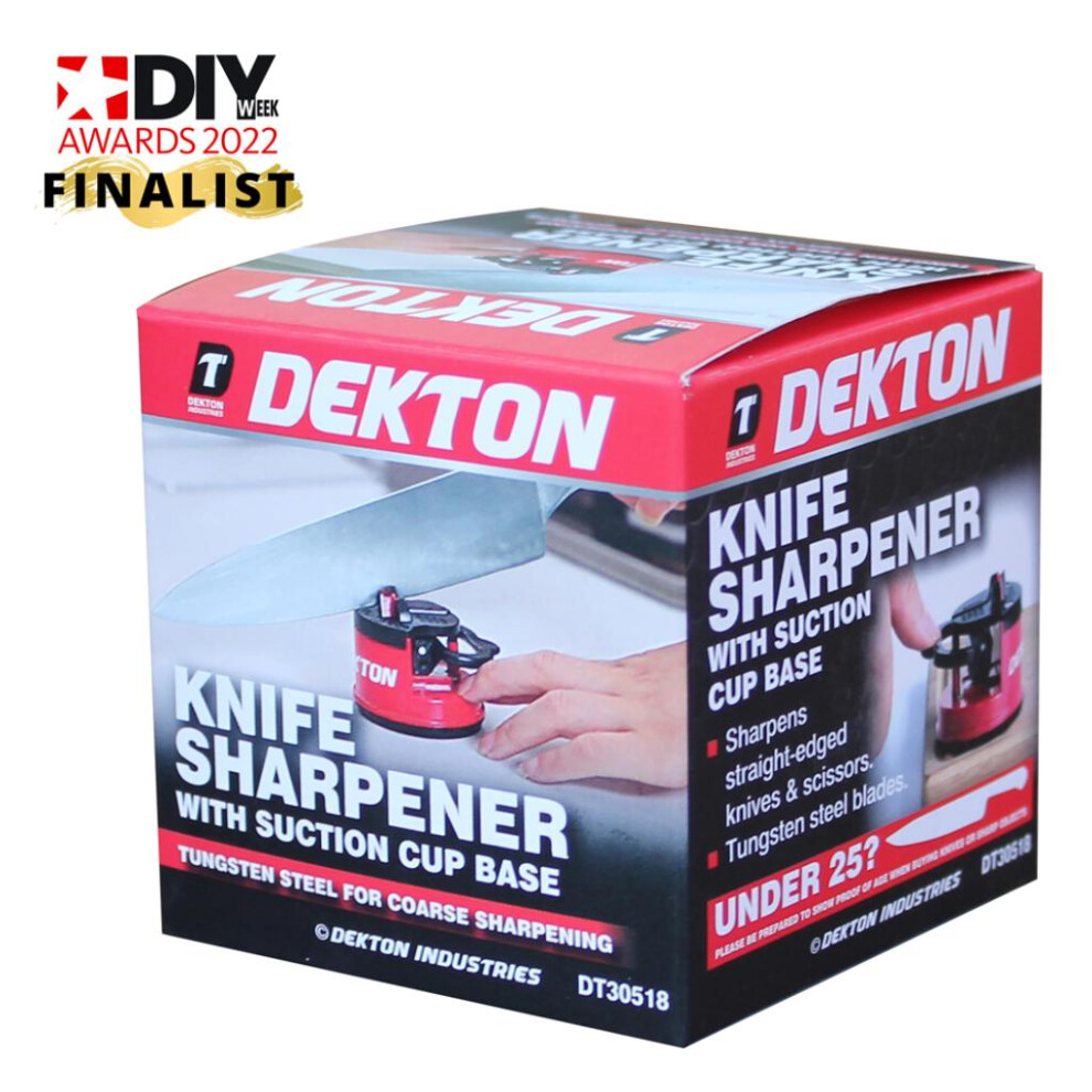 DEKTON KNIFE SHARPENER WITH SUCTION CUP BASE, DT30518