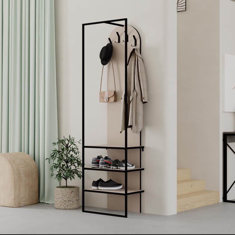 FWStyle Tall Slim Shoe Sandstone Coat Rack Shoe Storage Hallway Furniture