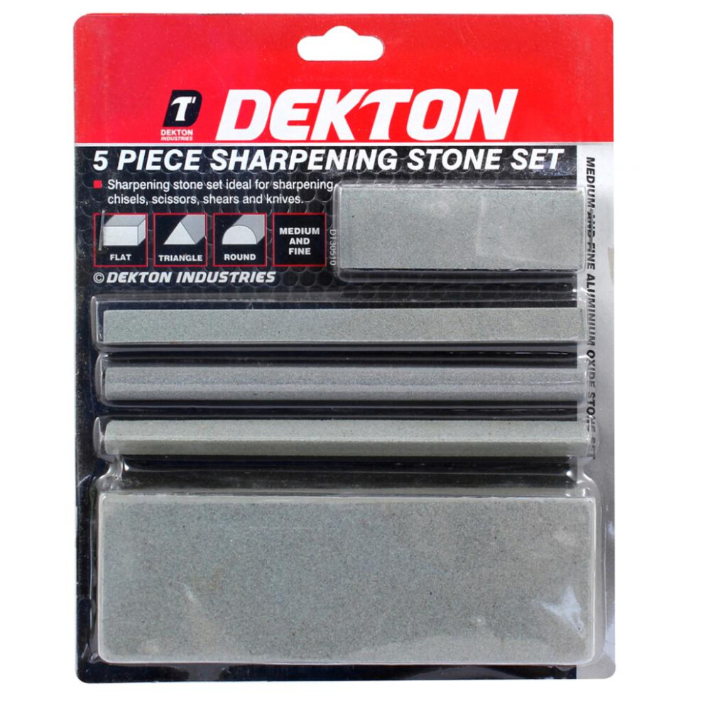DEKTON 5 PIECE SHARPENING STONE SET, DT30510