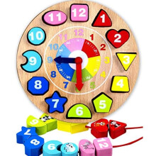 Jaques of London Teaching Clock | Montessori Shape Sorter | Tell The Time Clock | Wooden Shape Sorter Toys | Learning Clock | Since 1795