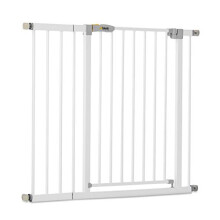 Hauck Safety Gate for Doors and Stairs Open N Stop KD incl. 21 cm Extension / Pressure Fit / 96 - 101 cm Large / Metal / White