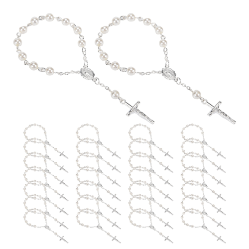 Lot de 30 perles de chapelet de baptême pour cadeaux 1