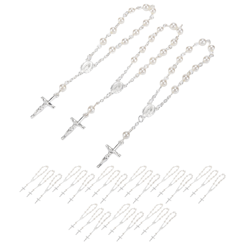 Lot de 30 perles de chapelet de baptême pour cadeaux 2