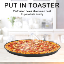 LLhappy 2Pc 10-Inch Perforated Pizza Pan Carbon Steel Non-Stick Coating