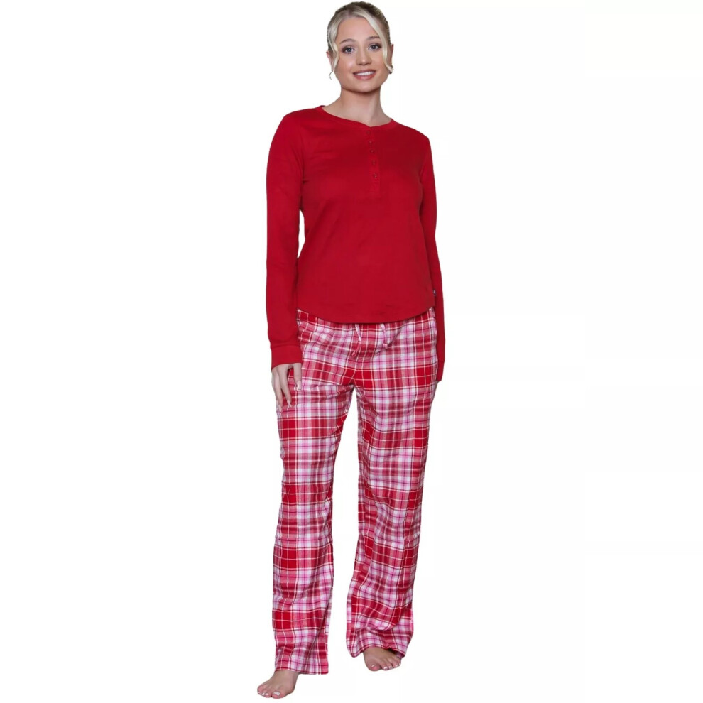 (Red, L) GAP Womens Flannel Pajamas Sleep Set