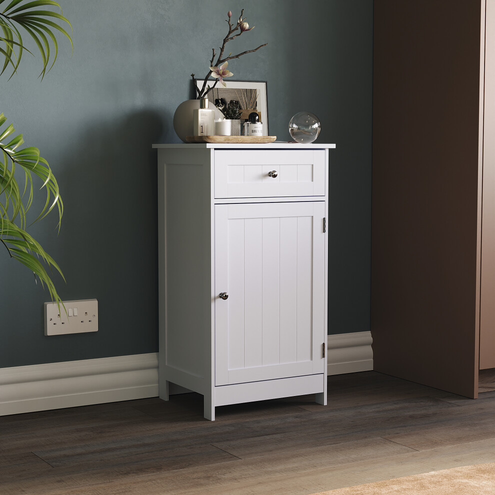 Priano White 1 Drawer 1 Door Storage Cabinet