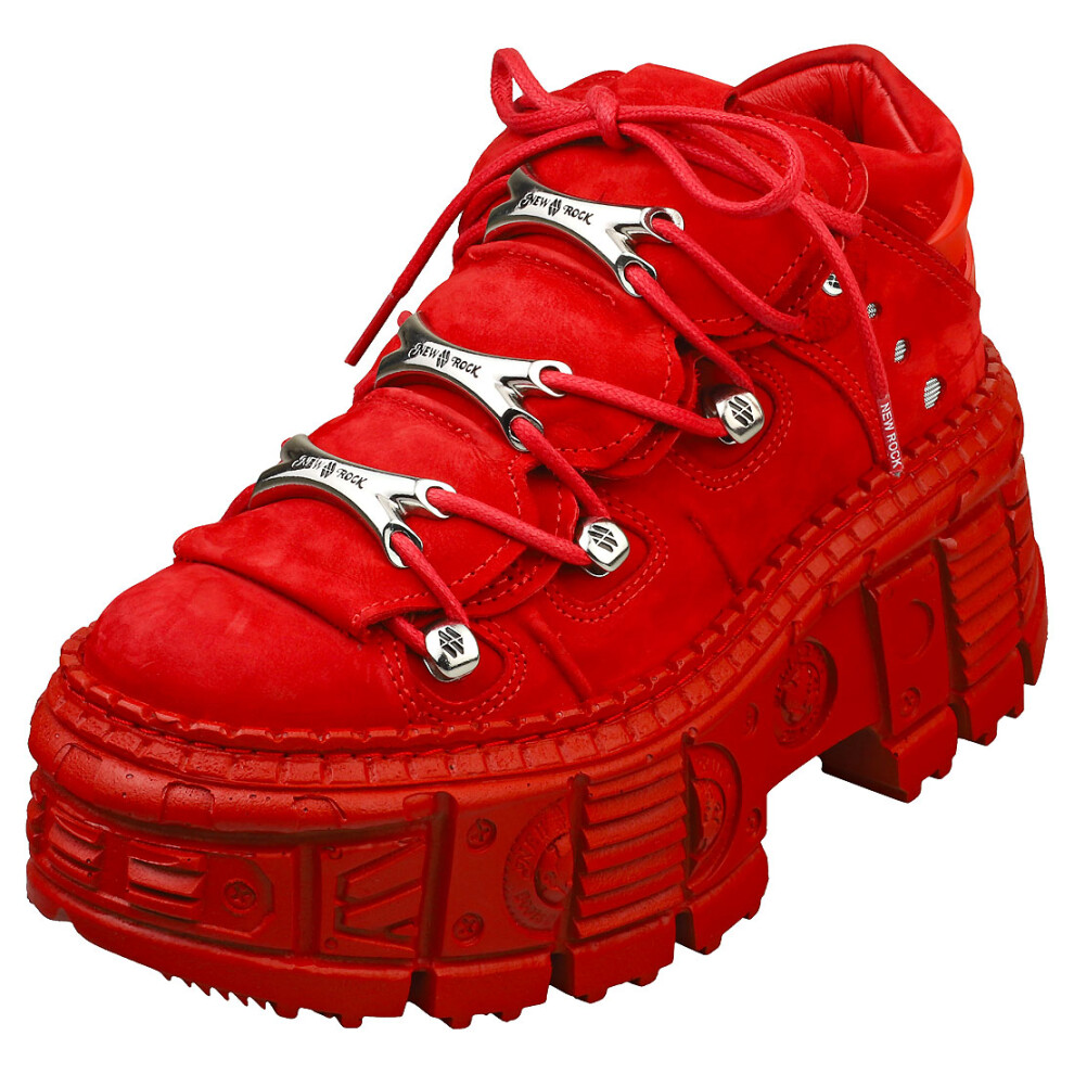 (4) New Rock M-106wall-c13 Unisex Ankle Boots in Red