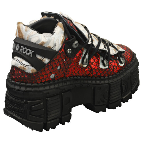 New Rock (3) New Rock M-106wall-c7 Unisex Ankle Boots in Black Red 1
