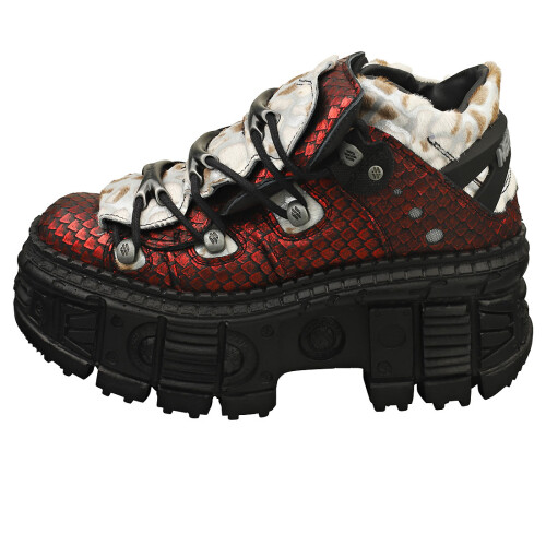 New Rock (3) New Rock M-106wall-c7 Unisex Ankle Boots in Black Red 2