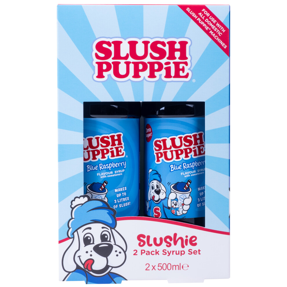 SLUSH PUPPiE 2-Pack Syrup Set. Zero Sugar Blue Raspberry  Flavour Slush Puppy