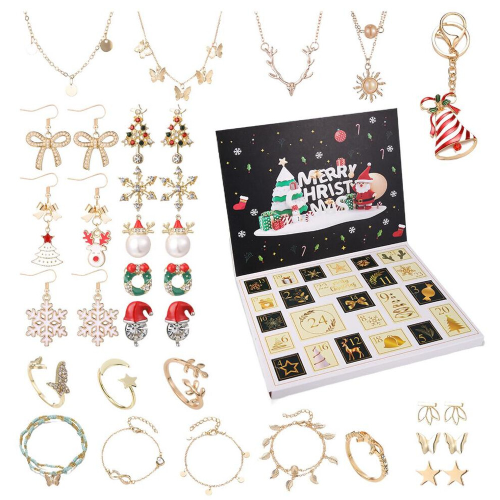 Christmas Advent Calendars Jewellery Merry Christmas Jewelry Kit Box Princess Makeup Jewelry Countdown Calendars Girls Advent