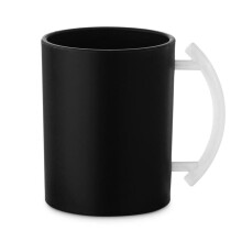 Nua 60390 Acrylic Washing Cup, Black with Clear Frosted Handles