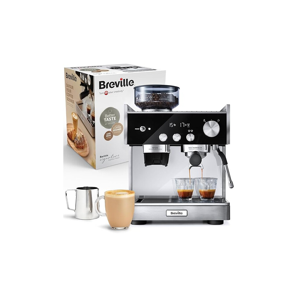 Breville Barista Signature Espresso Machine | Bean to Cup Coffee Maker with Integrated Bean Grinder