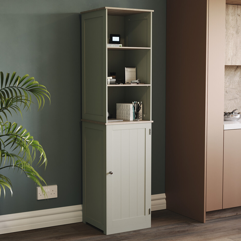 Priano 1 Door 2 Shelf Tallboy Cabinet Bathroom Unit