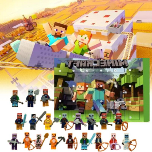 Minecraft-blokk Blindboks Adventskalender – 24 dager til jul 2