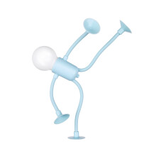 (Blue) Bulb Light Human Suction Cup Night Light Table Lamp Desktop Decorative Gift