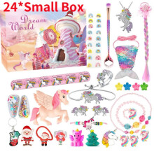 (Style M) Christmas Kuromi Unicorn Castle Advent Calendar 24 Days Countdown Jewelry Toys
