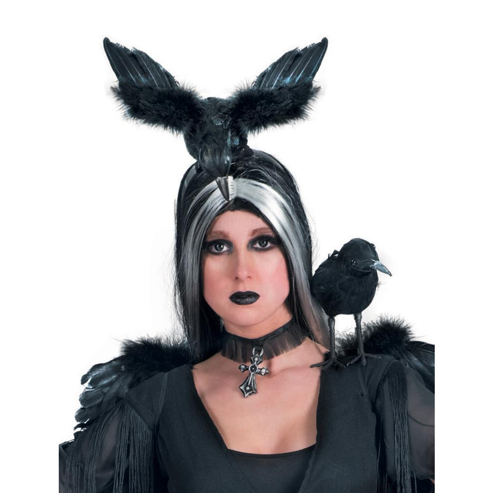 Funny Fashion Unisex Toddler Black Halloween - Headband With Large Feathered Crow