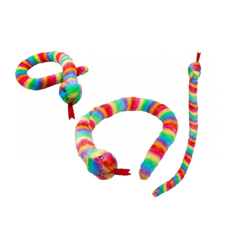 Cuddle Crew 96Cm Furry Rainbow Snake Soft Plush