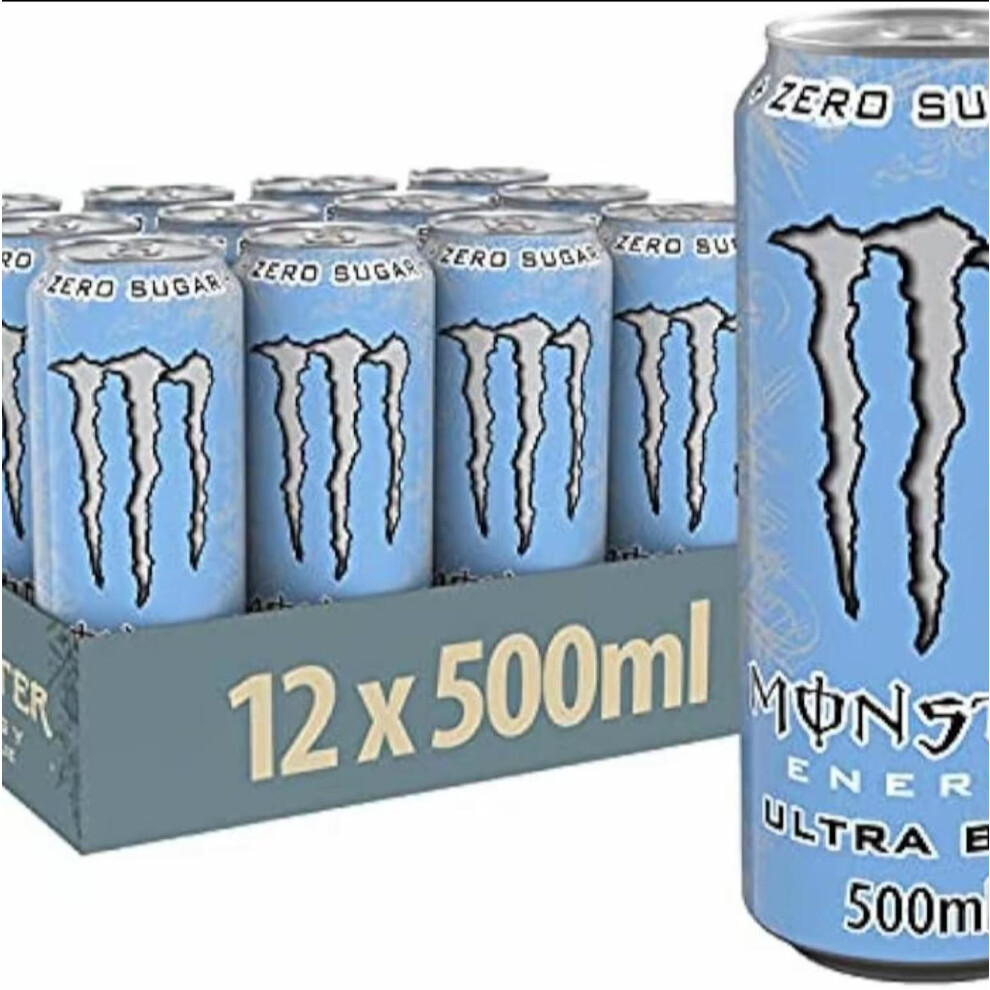 (Monster Ultra Blue 12 Pack) Wholesale Drinks, Bulk Cases Of Soft Drinks, Monster, Fanta, Coke, Pepsi And More Beverage