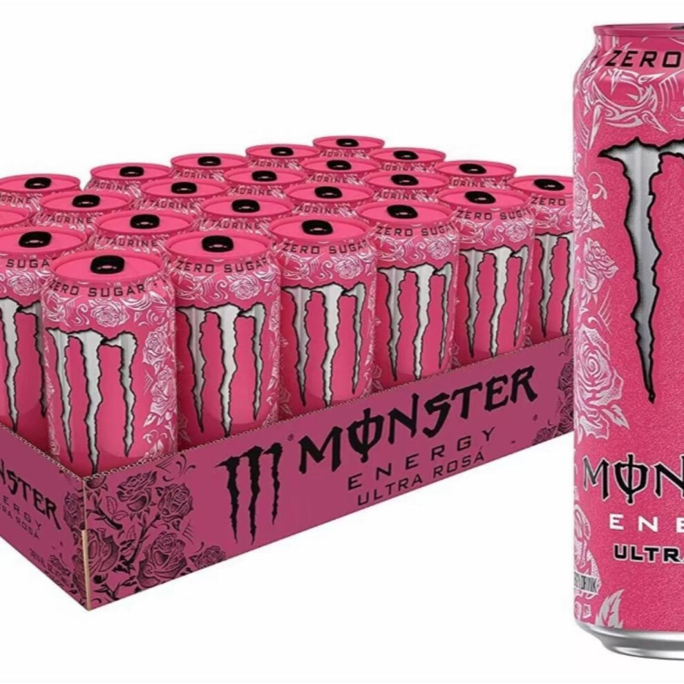 (Monster Rosa 24 PACK) Wholesale Drinks, Bulk Cases of Soft Drinks, Monster, Fanta, Coke, Pepsi and More Beverage