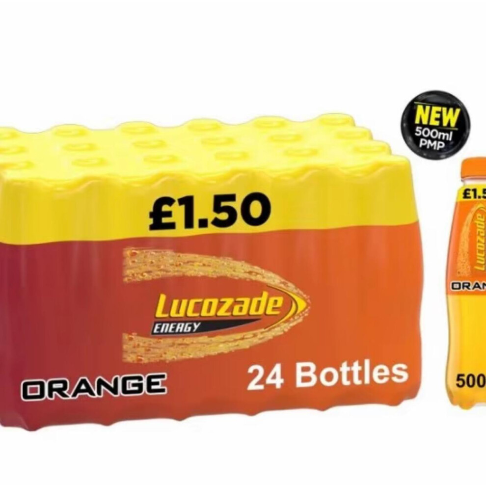 (Lucozade "ENERGY Orange 24x500ml) Wholesale Drinks, Bulk Cases of Soft Drinks, Monster, Fanta, Coke, Pepsi and More Beverage