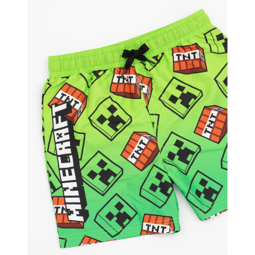Minecraft Minecraft Swim Shorts (Boys Green) 1