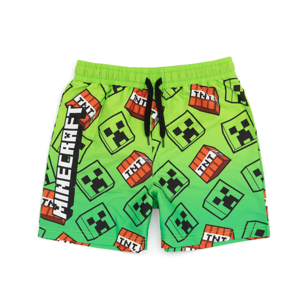 Minecraft Swim Shorts (Boys Green)