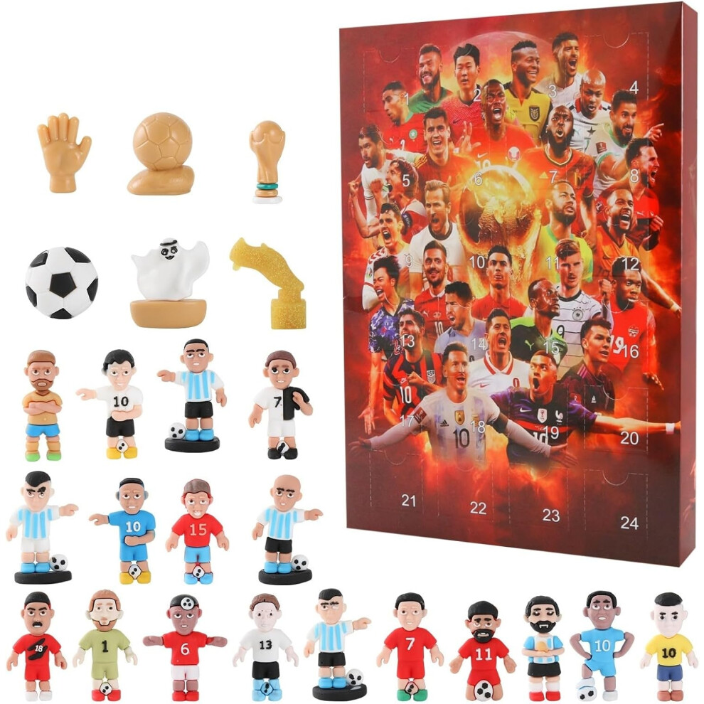 Christmas Advent Calendar Teenage Decorations Football Kit, 24 Days Christmas Countdown Calendar Contains 24 Football Accessories Gifts for The Fans