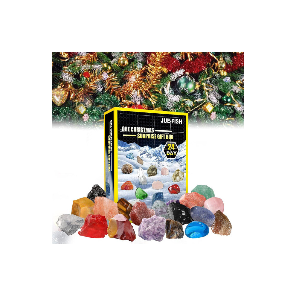 NATIONAL GEOGRAPHIC Gemstone Advent Calendar - 2024 Advent Calendar for Kids with 24 Gemstones to Open Each Day, Calendar with Mini Gem Digger