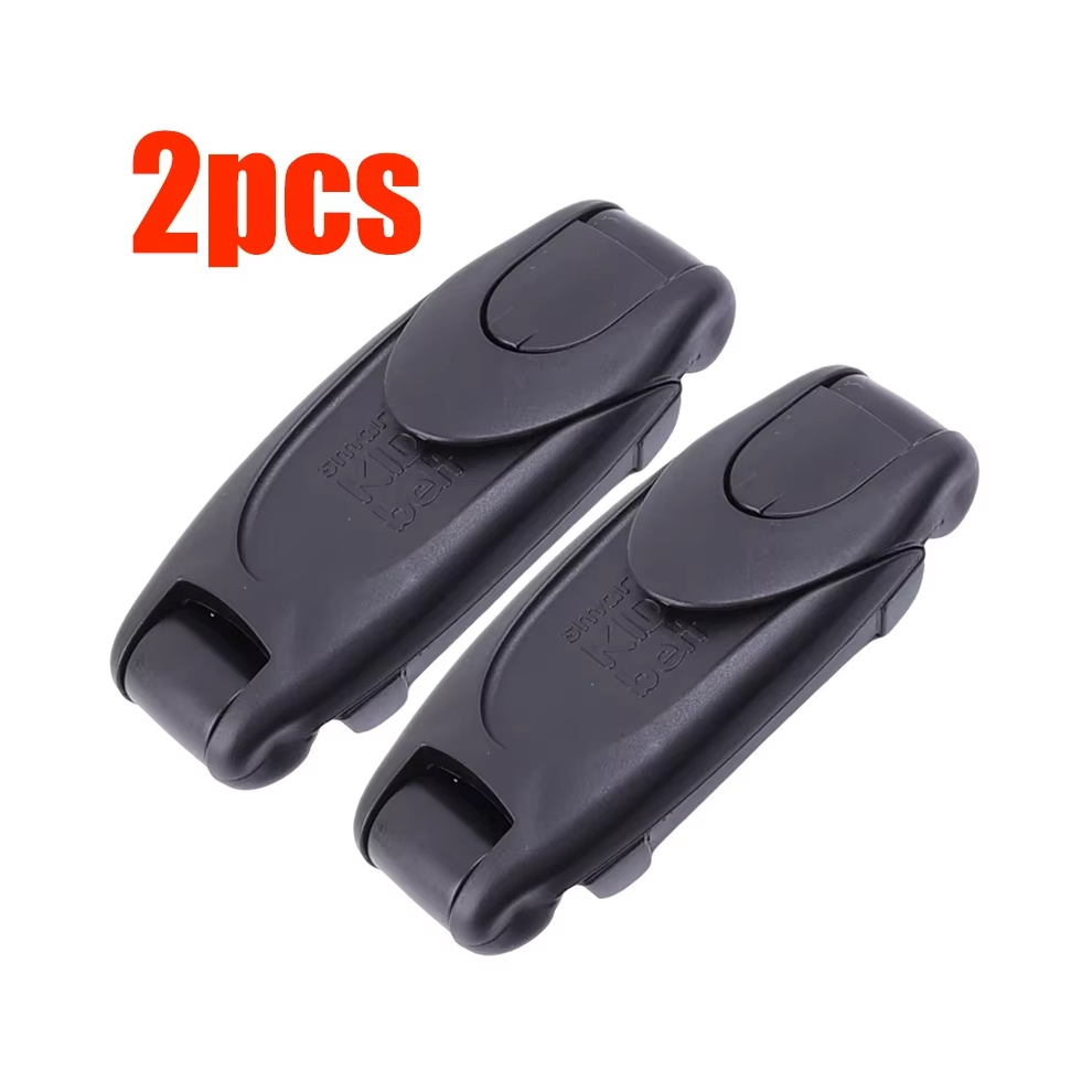 (2Pcs ) Car Safety Seat Belt Buckle Clip Seatbelt Stopper Adjuster Clip Black 763621175372