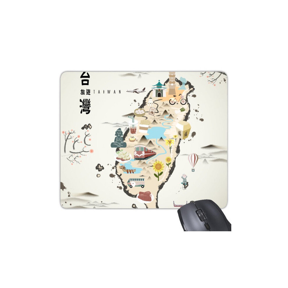 Map Taiwan Travel Features Mouse Pad Non-Slip Rubber Mousepad Game Office 697184811289