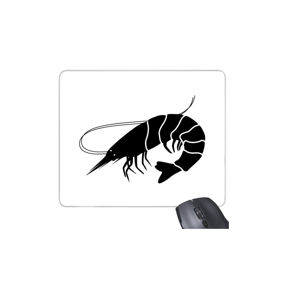 Marine Life Shrimp Illustration Mouse Pad Non-Slip Rubber Mousepad Game Office Black 697184811524