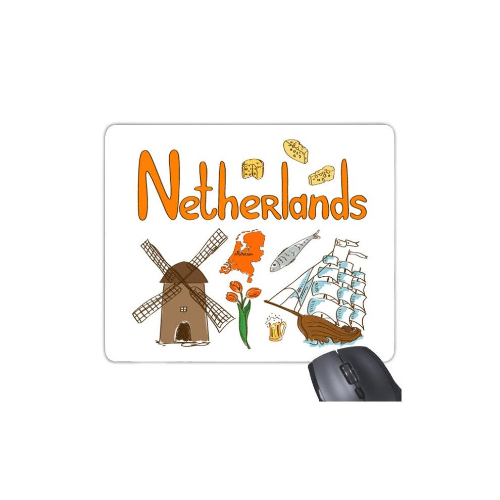 Netherlands National Symbol Landmark Pattern Mouse Pad Non-Slip Rubber Mousepad Game Office 697184811579