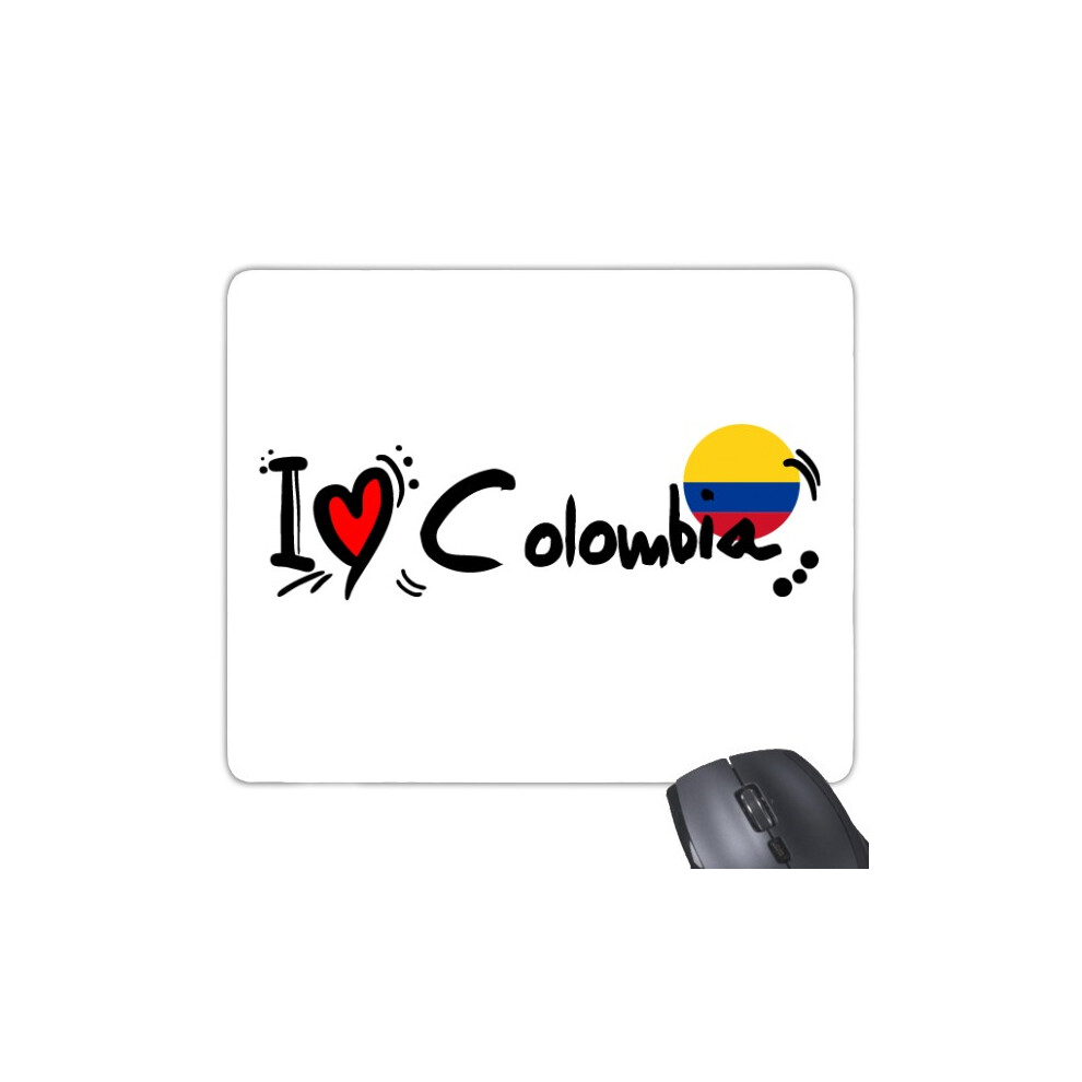 I Love Colombia Word Flag Love Heart Illustration Mouse Pad Non-Slip Rubber Mousepad Game Office 697184811661