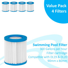 Swimming Pool Filter Cartridge, Use for DL19 & DL20, Pack of 4 - DL111