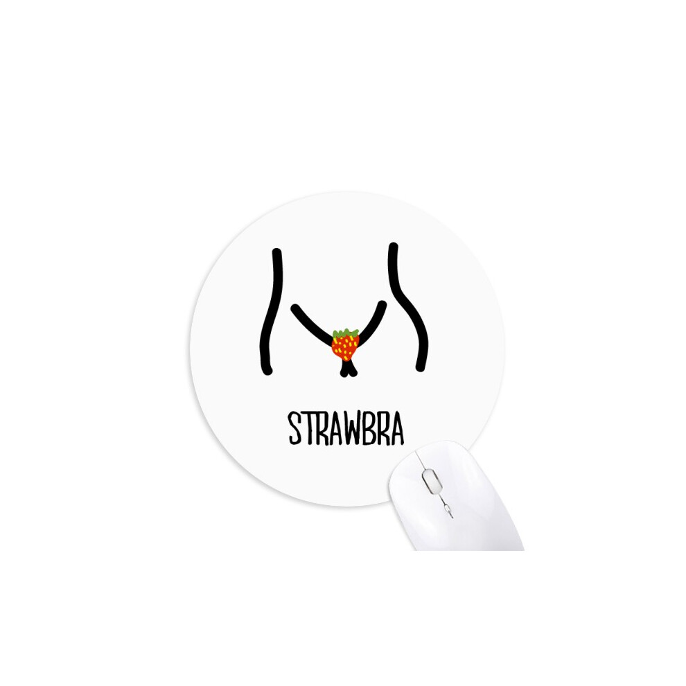 Funny Strawberry Drawing Mouse Pad Comfortable Game Office Mat Black/Red 697184812019