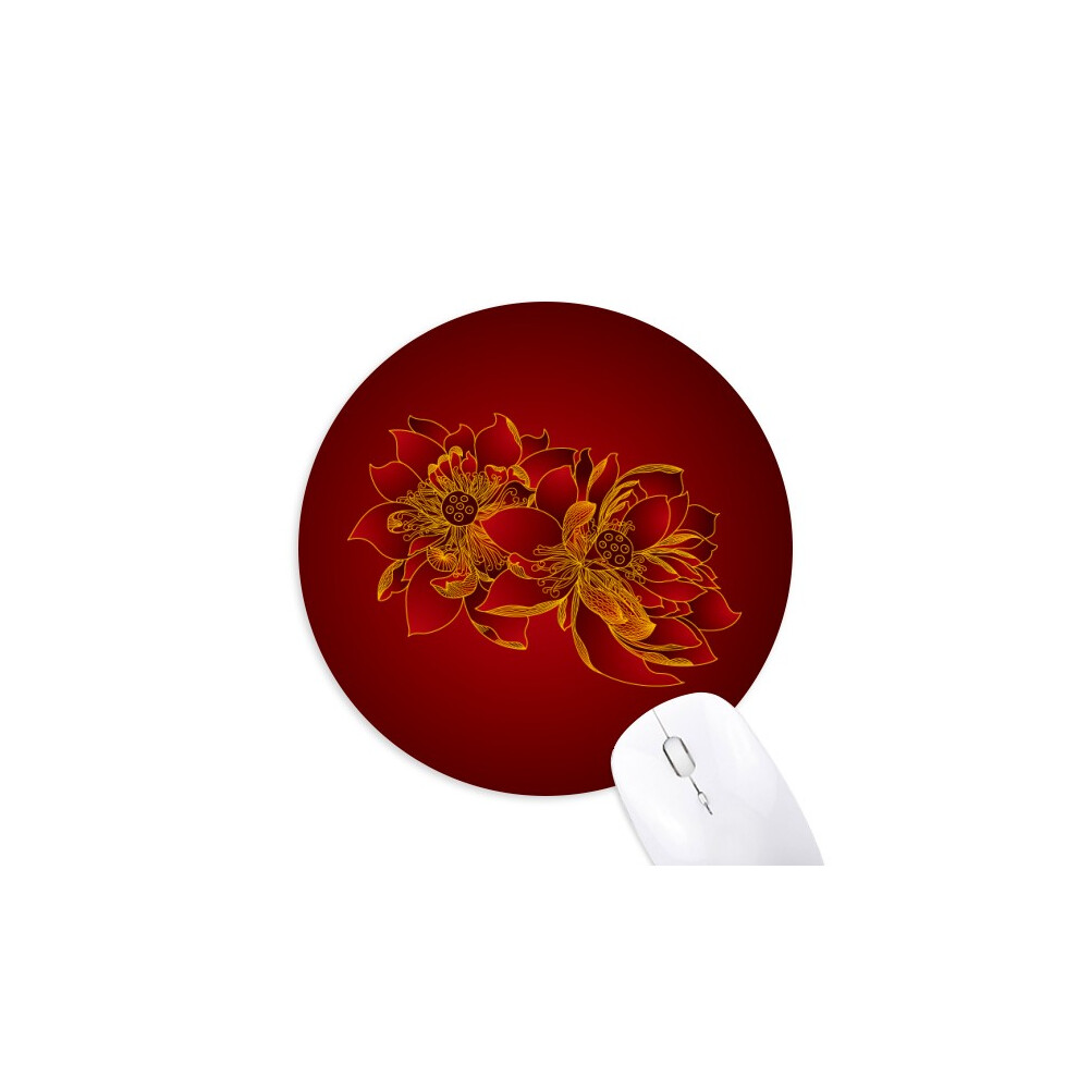 Lotus Flower Lotus Flower Mouse Pad Comfortable Game Office Mat Red 697184812040
