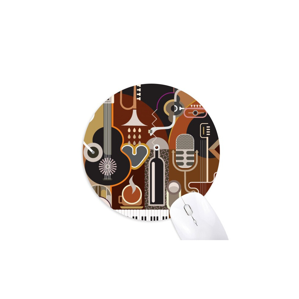 Guitar Music Illustrate Pattern Mouse Pad Comfortable Game Office Mat Blue 697184812538