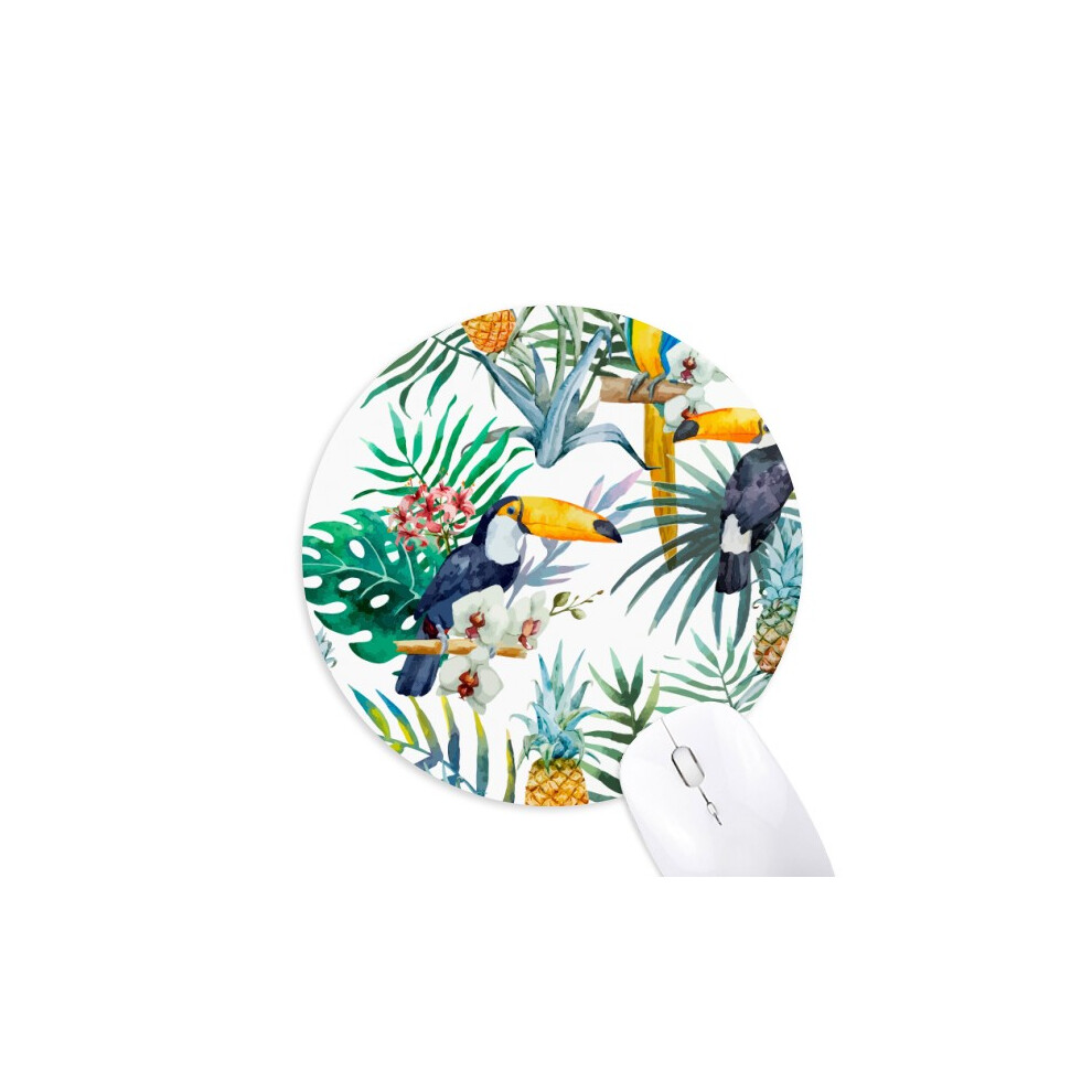 Watercolor Toucan Shrub Pineapple Parrot Mouse Pad Comfortable Game Office Mat 697184812972