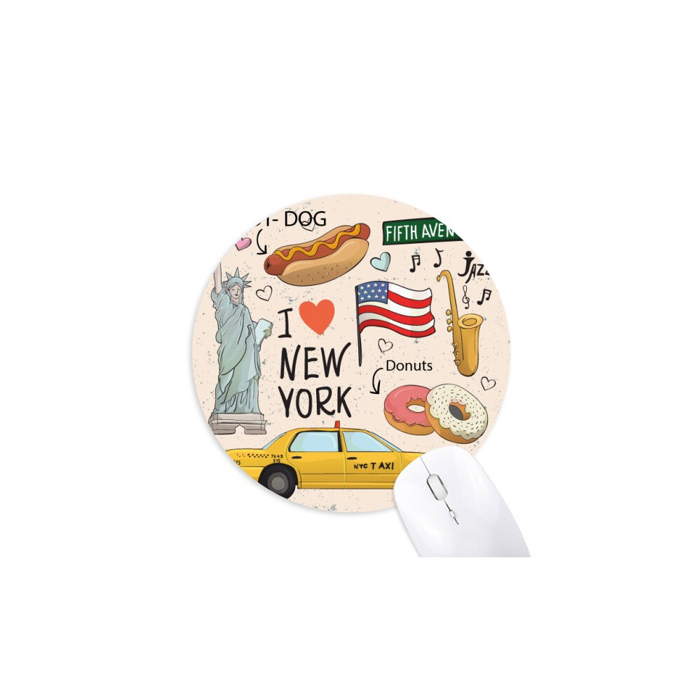 I Love New York Hot Dog Donuts America Texi Mouse Pad Comfortable Game Office Mat 697184813436