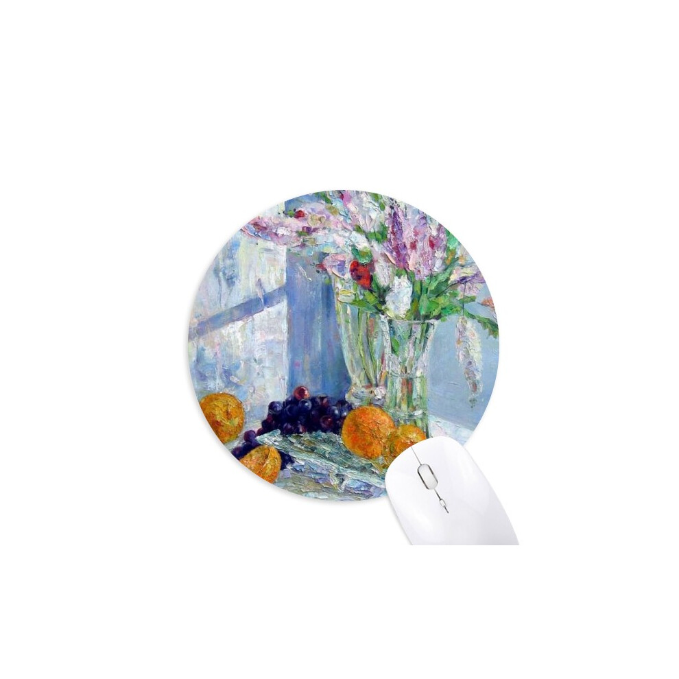Still Life Painting Vase Flower Grape Mouse Pad Comfortable Game Office Mat 697184813825
